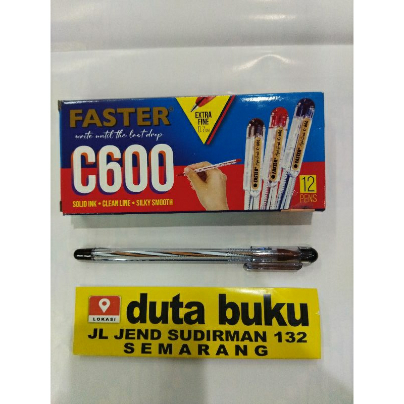 

(1 Pcs) Pen Pena Bolpoin Pulpen Faster C600 0.7mm Hitam