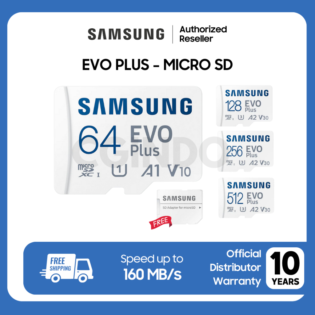 Samsung MicroSD Evo Plus 64GB / 128GB / 256GB Memory Card HP Micro SD Kartu SD 64 GB Kartu SD 128GB 