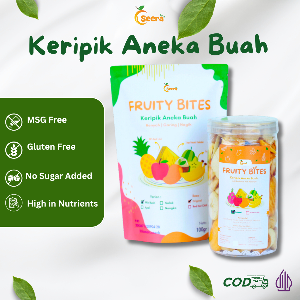 

Keripik Buah Mix Buah-buahan Kering Cemilan Sehat Halal Produk Lokal by Seera Snack