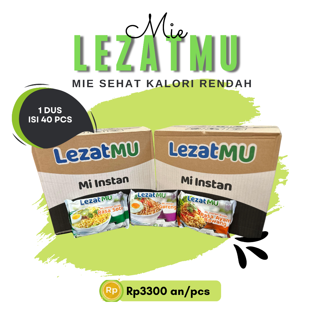 

Mie LezatMU 1 Dus(40 pcs) - Mi Instan - Mi sehat/Mi Oven