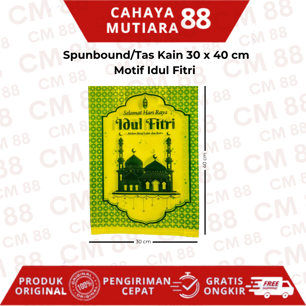 

Idul Fitri Selamat Hari Raya Motif Spunbound/Tas Kain 30 x 40 cm (LSN)