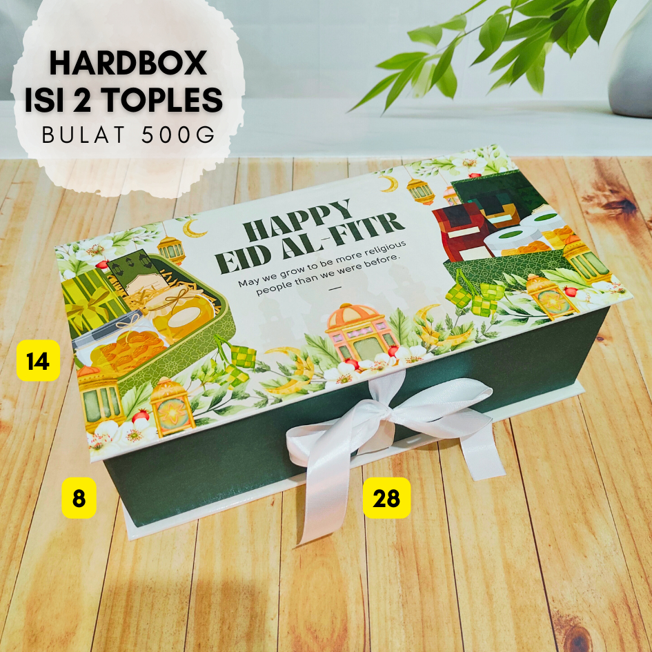 

Hardbox lebaran toples kue kering bulat 500g 28x14x8