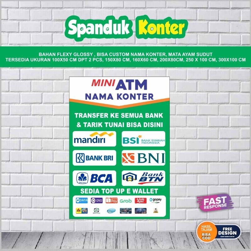 Spanduk konter pulsa Atm mini