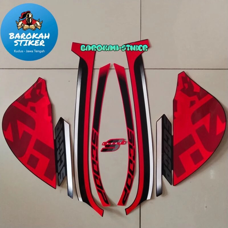 stiker Striping Stiker honda scoopy 2021 merah stiker Honda scoopy 2021 merah kualitas termurah Baro