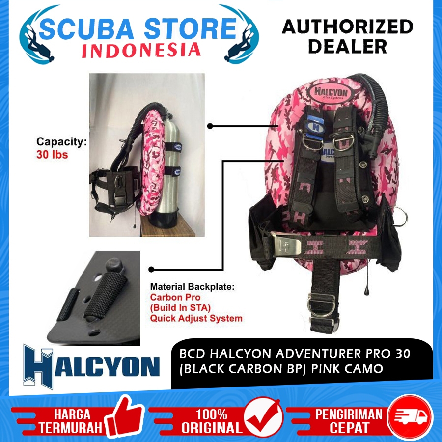 10.119.030 BCD Technical Halcyon Adventurer Pro 30 Custom All Pink Camo Buoyancy BC Scuba Diving Sel