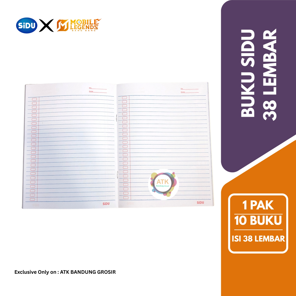 

H7Y Buku Tulis Sinar Dunia 38 Lembar (SIDU) x Mobile Legend Cover Collab Ukuran Qwarto - Pack (10