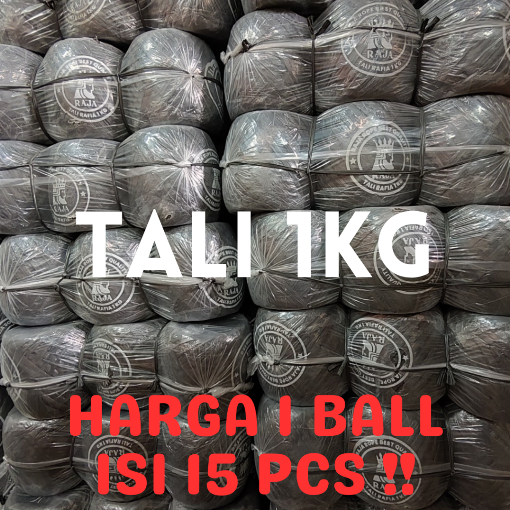 

RAJA ROPE TALI RAFIA 1 kg PER BALL TALI PLASTIK HITAM KILOAN 1KG FULL GULUNGAN TEBAL KUAT PENGIKAT PACKING MEREK RAJA BALL [15PCS]