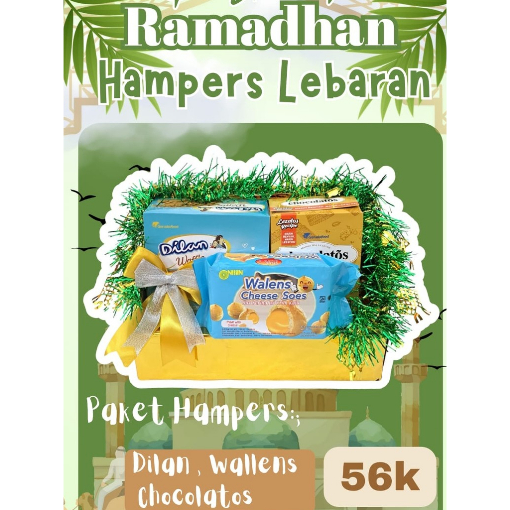 

Paket Hampers Set Isi | Dilan Waffle, Chocolatos, Walens Cheese Soes