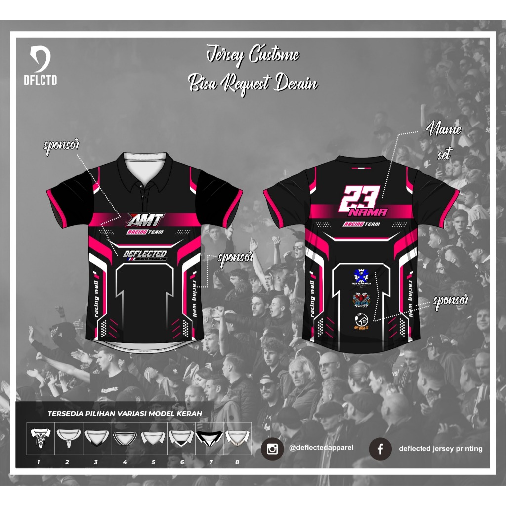 AMTRACING Jersey Deflected Nama Racing Team - Jersey Racing - Kaos Baju Distro