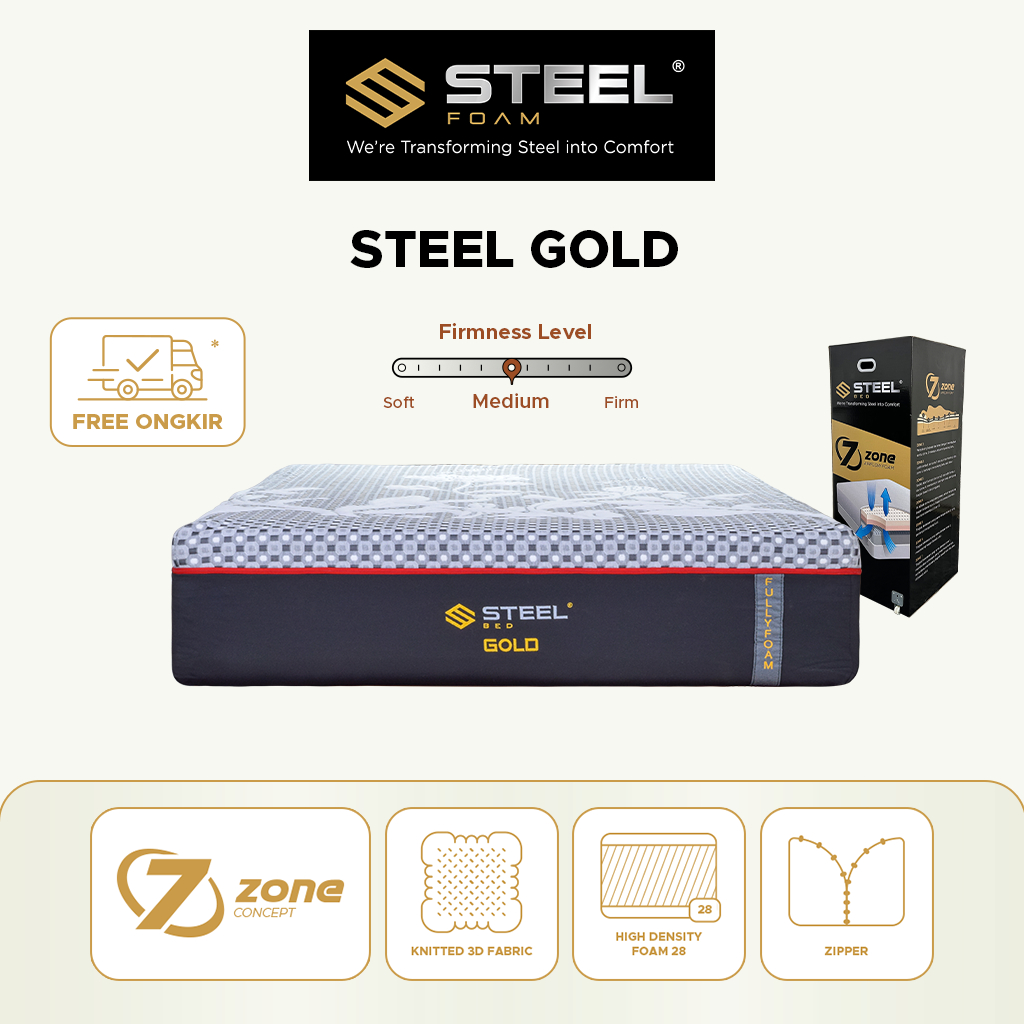 Steel Foam - Kasur Busa Vacuum Steel Gold