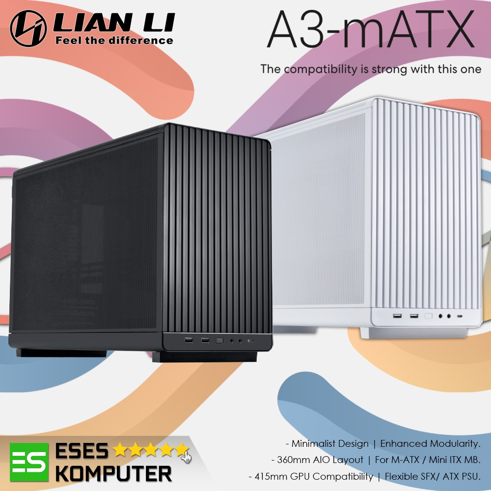 Case LIAN LI A3 Black / White M-ATX Stylish Steel Mesh Panels Designed