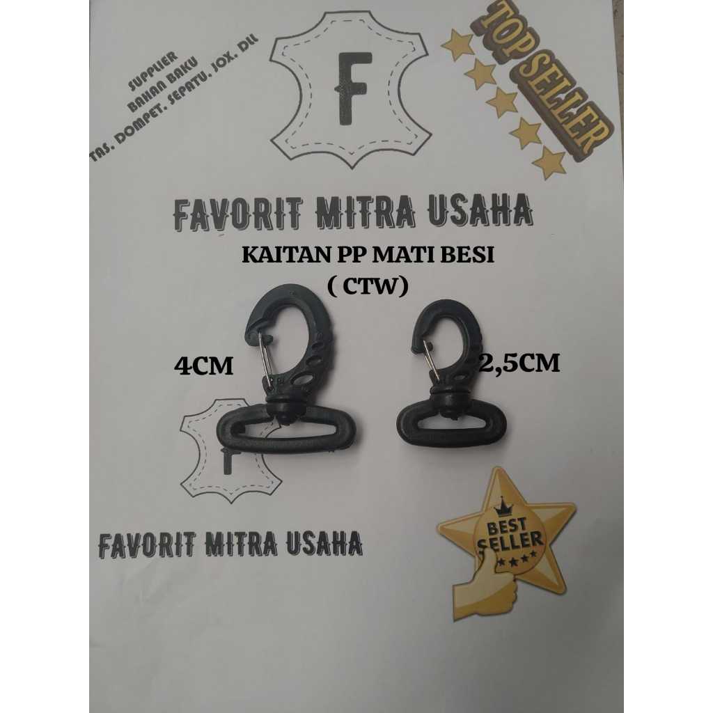 KAITAN PP MATI BESI (CTW)2,5CM, 4CM//CANTOLAN TAS PLASTIK//KAITAN PLASTIK// HARGA PER PCS
