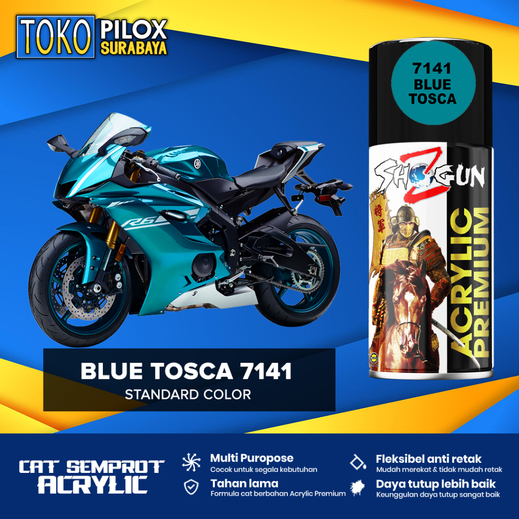 Cat Pilox Biru Tosca - Blue Tosca 7141 Shogun Z Acrylic Premium 300ml - Cat