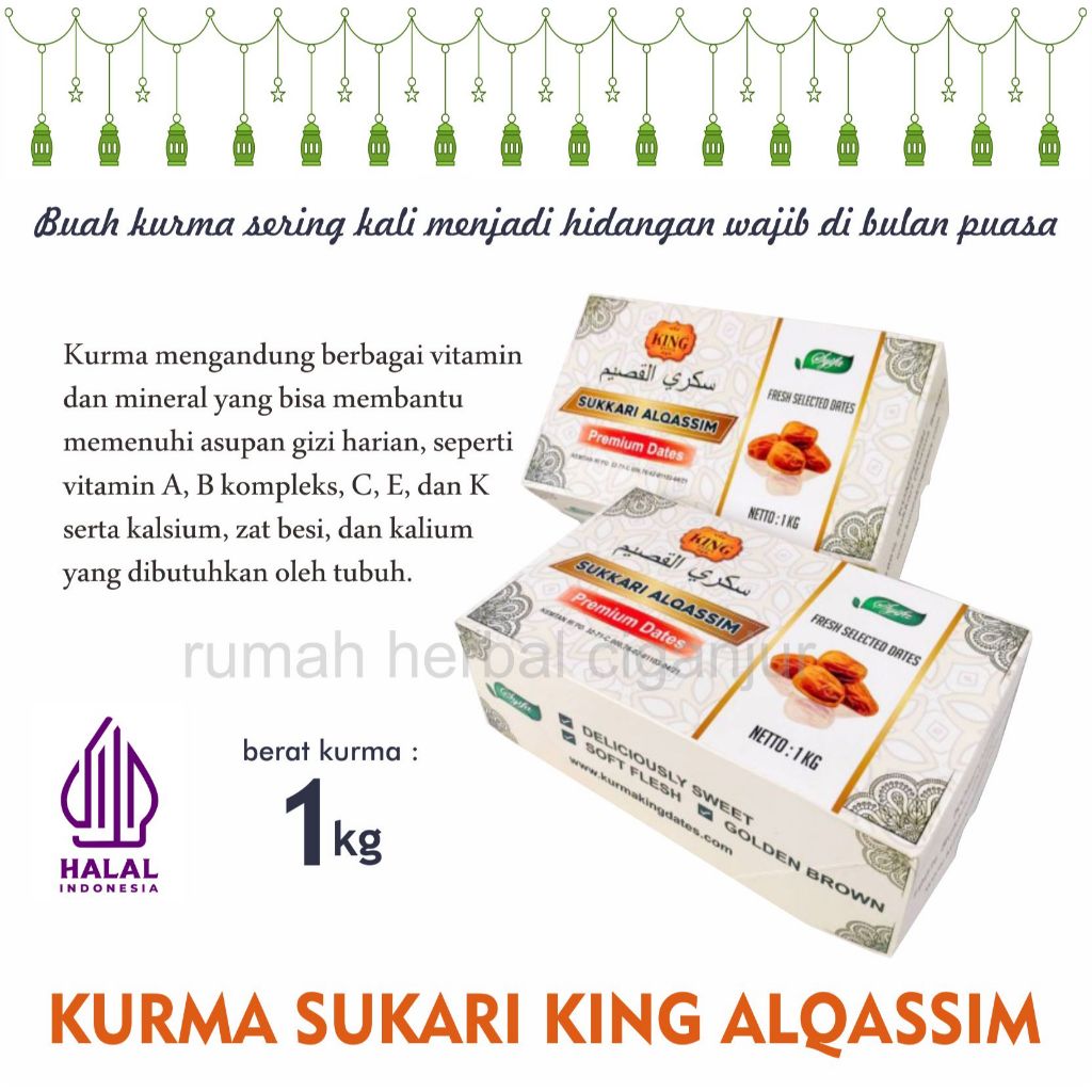 

Kurma Sukari King Dates Sukkari 1 Kg Al Qassim Lembut Manis Legit Premium Original High Quality