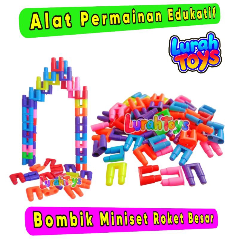 MAINAN EDUKASI ALAT PERMAINAN EDUKATIF LEGO ROKET BESAR MINISET ROKET BESAR MAINAN PLASTK KILOAN 1KG