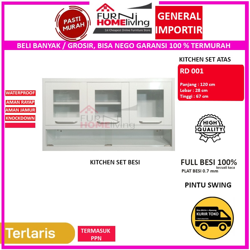 Kitchen Set Atas Besi 3 Pintu Rak Dapur Lemari Dapur RD 001