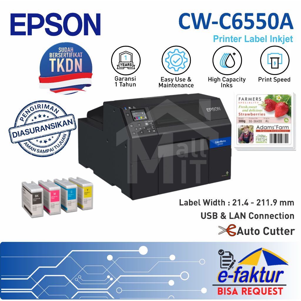 

MALLIT EPSON Printer Epson Label ColorWork Color Work C6550A C-6550A C6550 Pigment