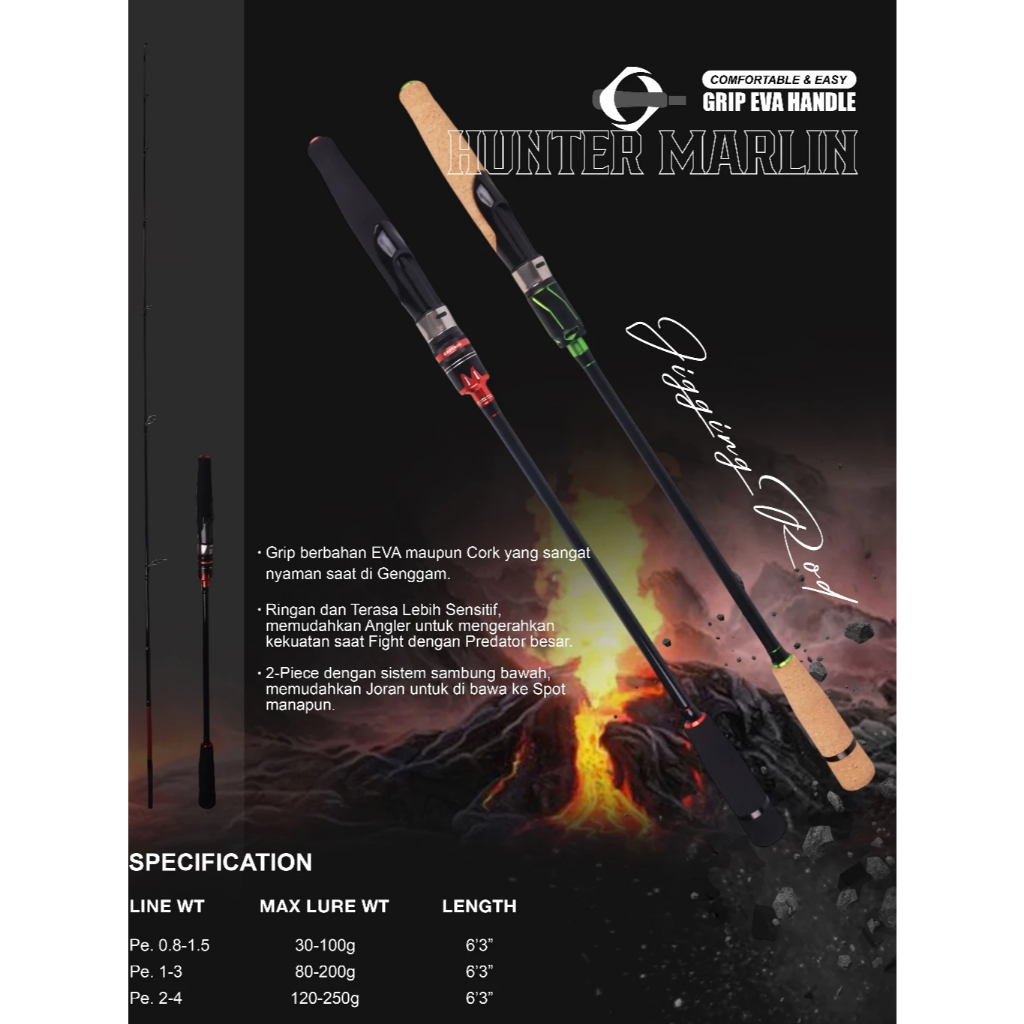 Stick Joran Pancing Jigging CAPTAIN HUNTER MARLIN 632