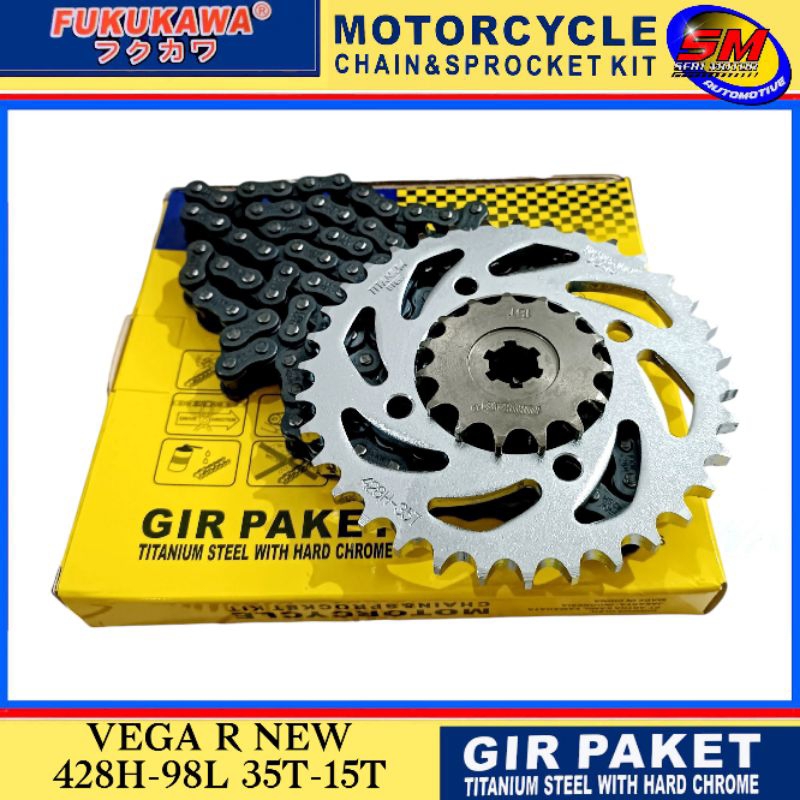 Gear Set Paket Std Yamaha Vega R New Fukukawa 428H-35T-15T-98L