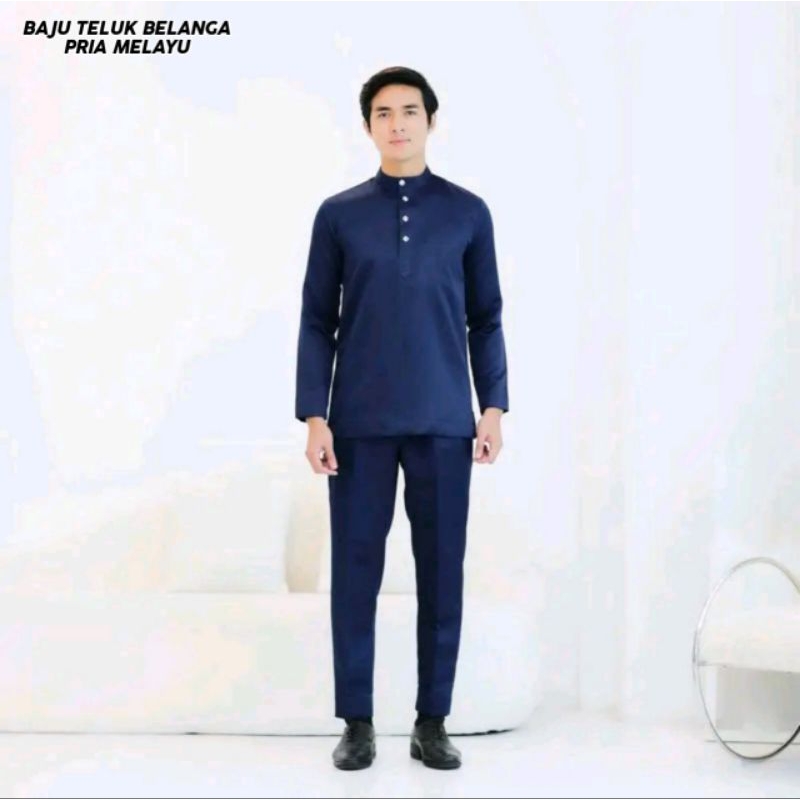 Baju Setelan Teluk Balanga Pria Melayu-  Baju Koko Teluk Balanga Pria Melayu - Baju Melayu Malaysia 