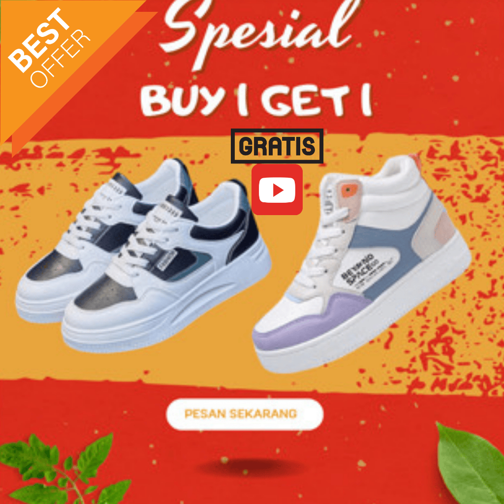 Sepatu PROMO Paket Kombinasi Buy 1 Get 1  Sneakers Wanita Bot Fashion Beyound Space BYN-01 & LV-002 