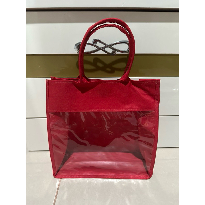 HW - TAS JINJING TAS HAMPERS NATAL KANVAS