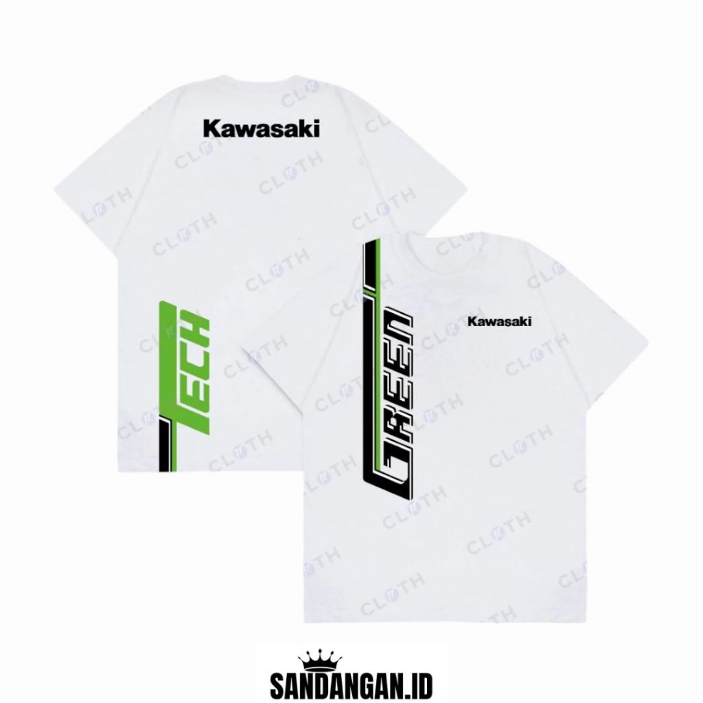 T-SHIRT KAOS KAWASAKI GREENTECH RACING OTOMOTIF COMBED 24S