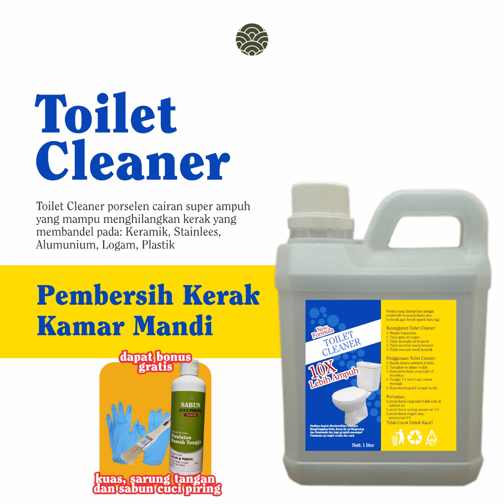 Pembersih Kerak WC Noda Kuning 1 Liter Pembersih Kerak Keramik Lantai Toilet WC Kamar Mandi Porselen