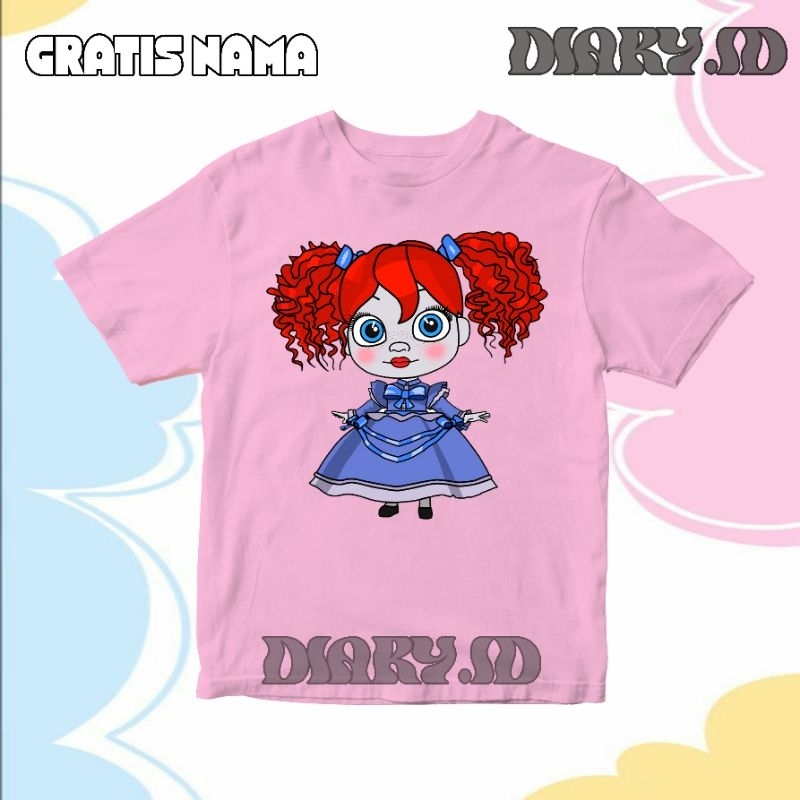BAJU KAOS ATASAN ANAK POPPY DOLL-POPPY PLAYTIME 4 BAHAN PREMIUM