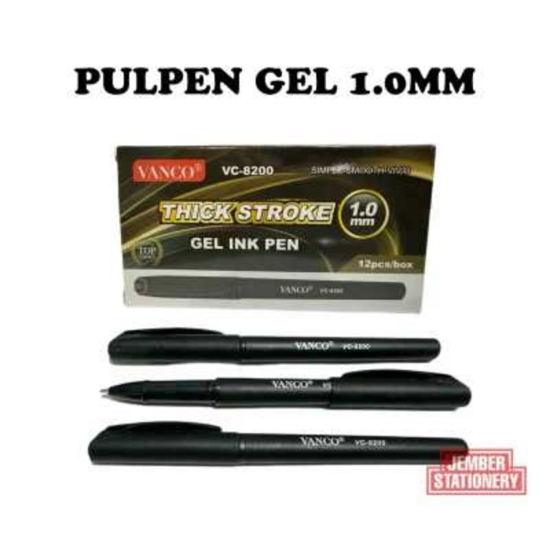 

(12pcs) Pen gel Vanco 1.0mm 1 lusin / pulpen gel tinta hitam / bolpoin