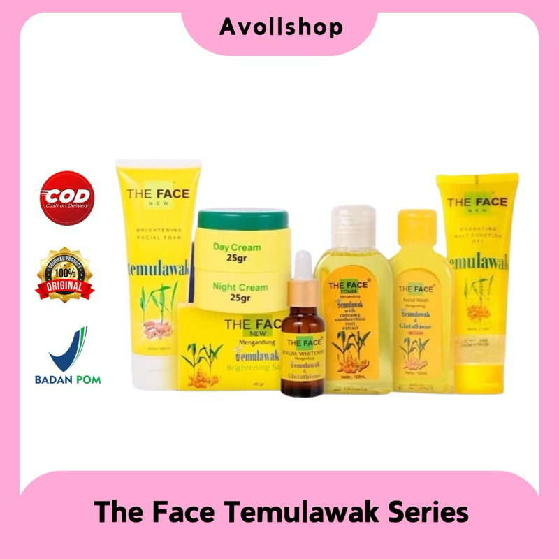THE FACE Temulawak Brightening SERIES Original 100% Krim Paket Cream Temulawak