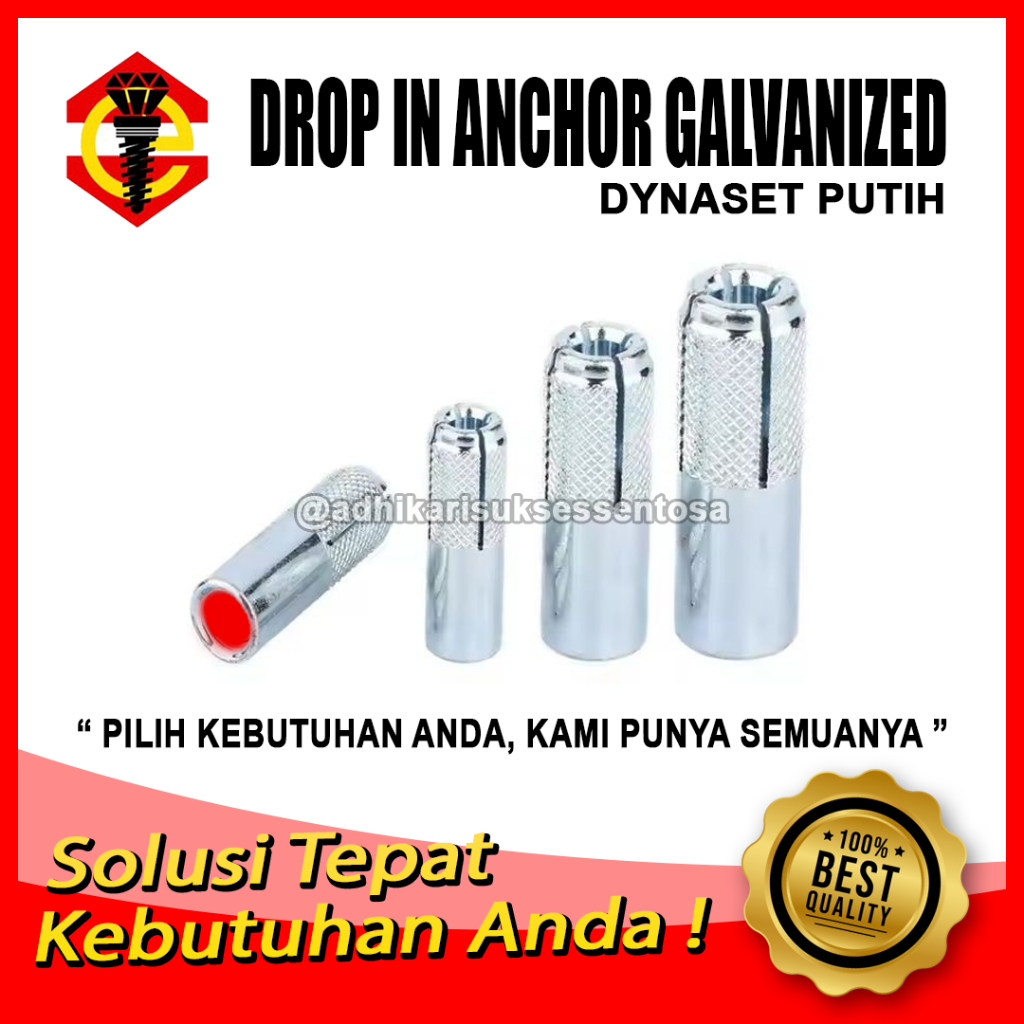 Dynaset M8 / Dinaset 8 MM / Drop In Anchor M8x10x30