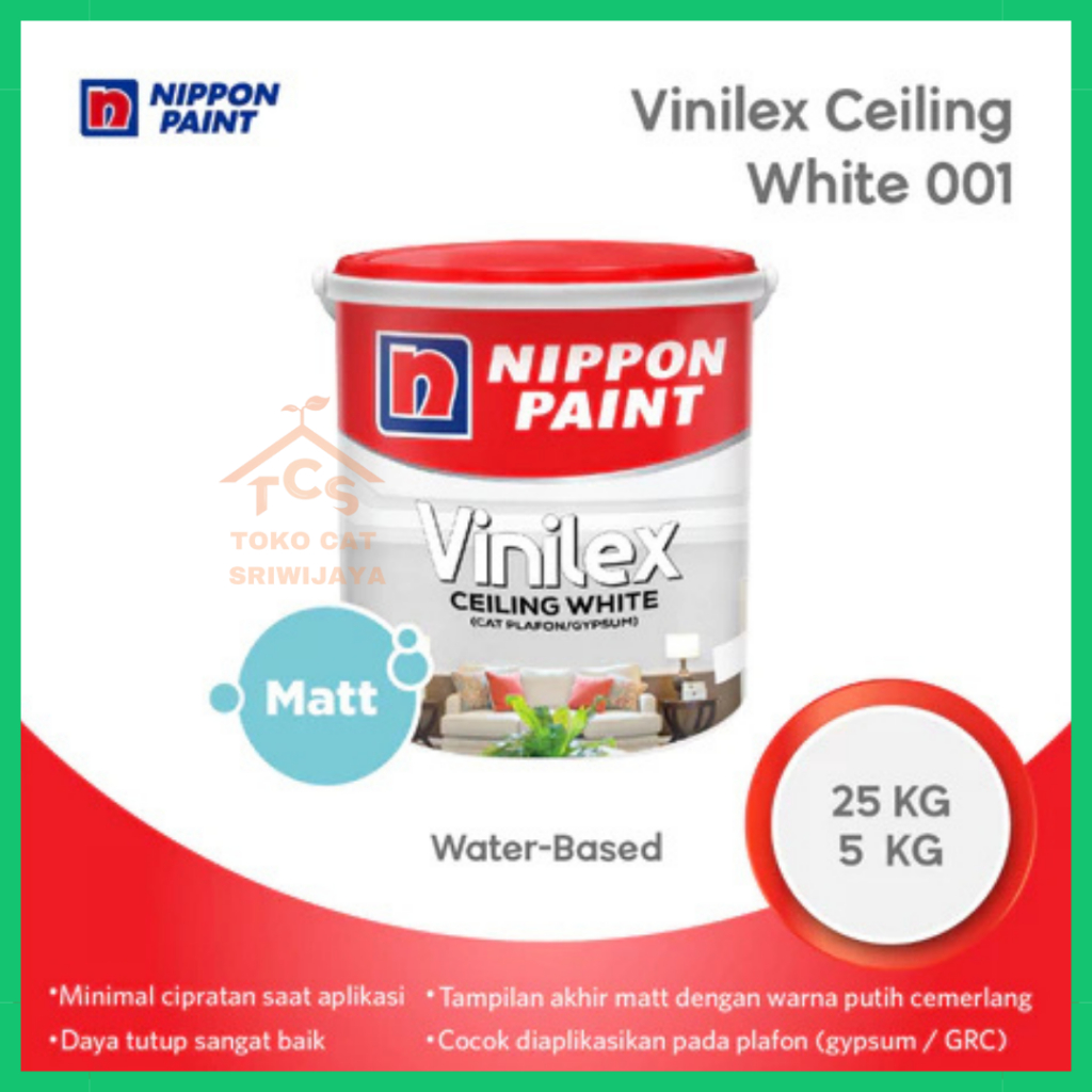 Nippon Paint - Nippon Paint - Vinilex Ceiling White -5kg- Cat Plafon & Gypsum