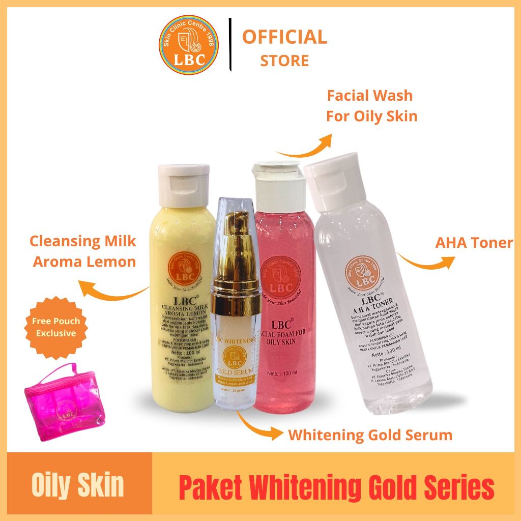 LBC Paket Whitening Gold Series For Oily Skin (FREE POUCH)