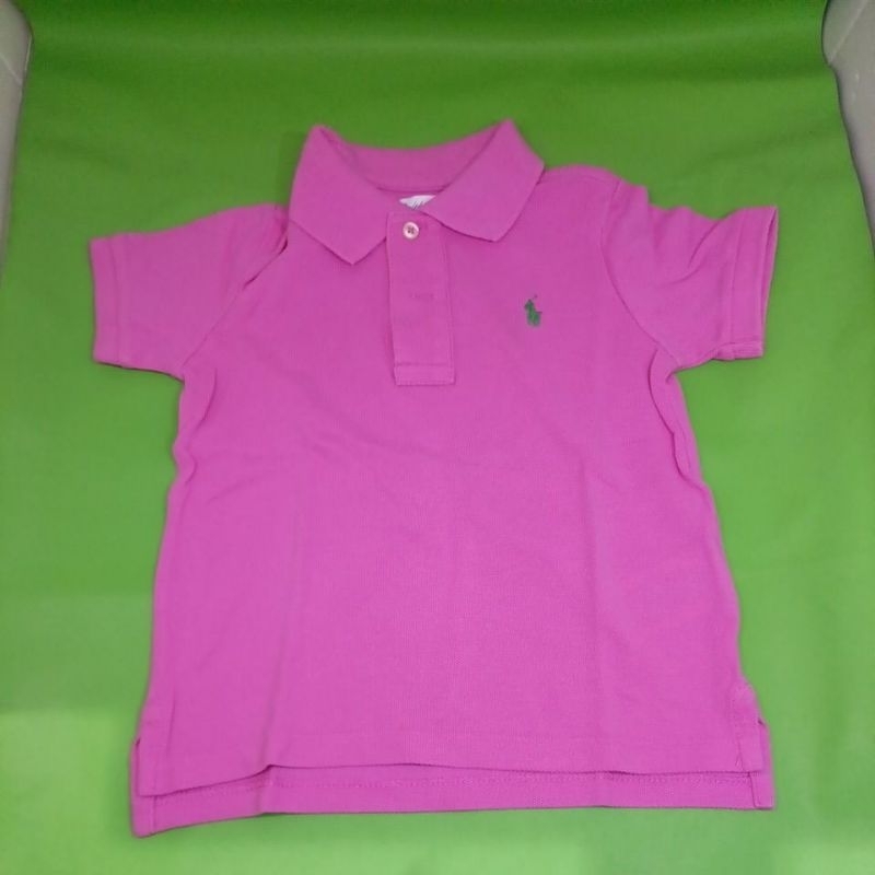 Preloved kaos polo anak perempuan pink fanta Ralph lauren 24months