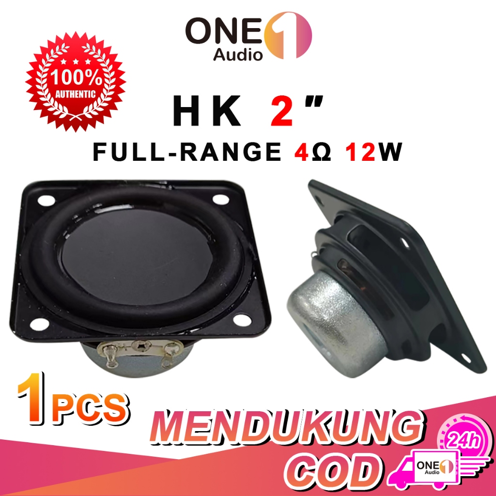 OneAudio Speaker Rentang Penuh HK 2" -speaker 2 inch  Subwoofer mobil 4 Ω 12W