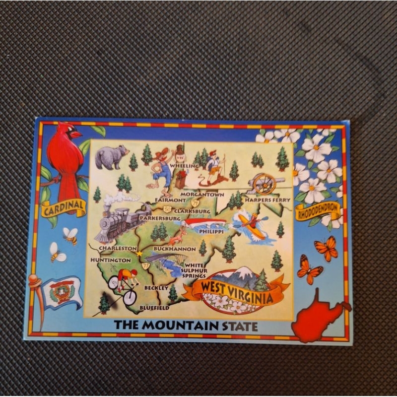 

kartu pos peta florida/map usa postcard