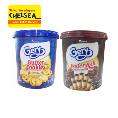 

Gery butter cookies 300gr per dus - Gery wafer roll coklat 350g per dus - gery toples
