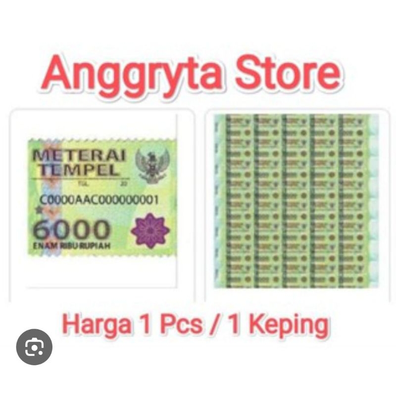 

materai 6000 Enam Ribu meterai 6ribu tempel