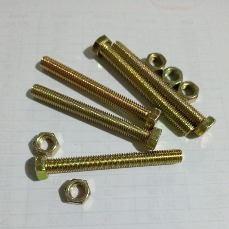 Baut Mur atau Mur Baut Hex BMK M8x70mm(7cm) Kunci 12