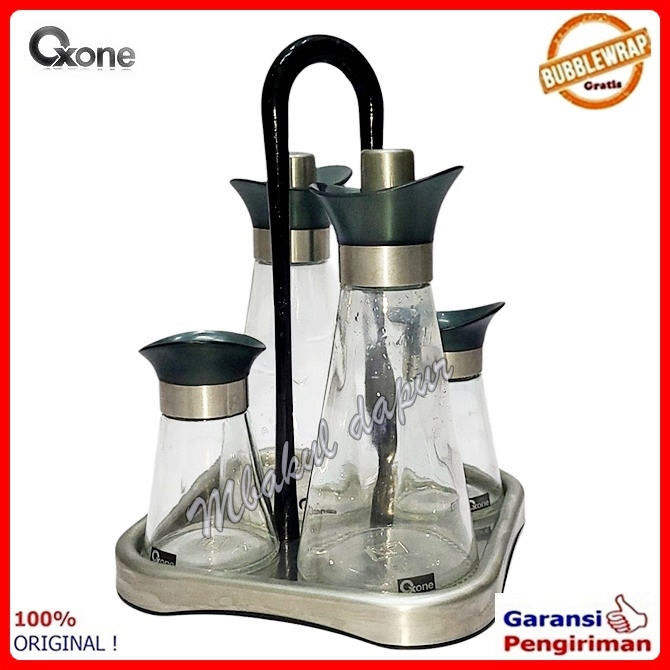 Tempat Bumbu Dapur dan Salad Dressing Plus rak stainlees Oxone OX 323 Deffect / Minor