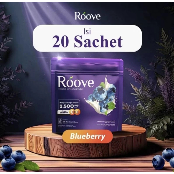 1 Pouch (20 Sachet) Roove Collagen Drink Original Suplemen Kecantikan Minuman Kolagen