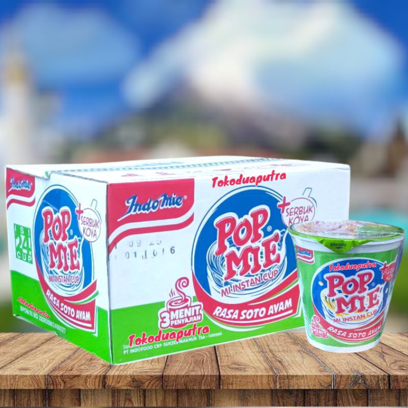 

Pop Mie Rasa Soto ayam 1 karton 24 Pcs / Mi instant Cup Pop mie Soto Ayam 1 karton