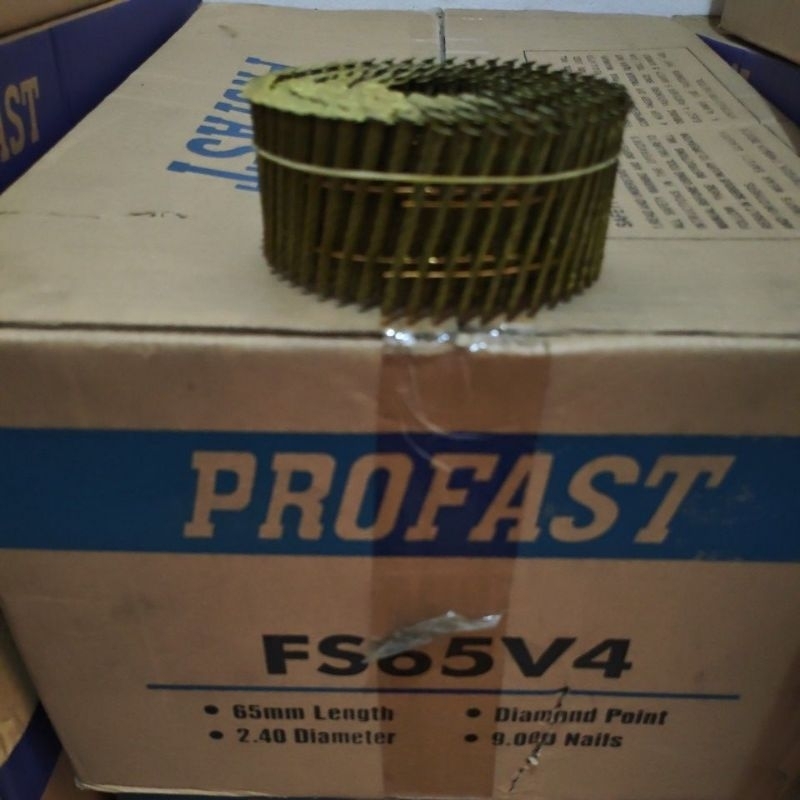 FS65V4 Paku tembak Ulir 65 mm coil nail 65mm paku tembak palet 6,5 cm Ulir / 1 dus isi 9.000 pcs