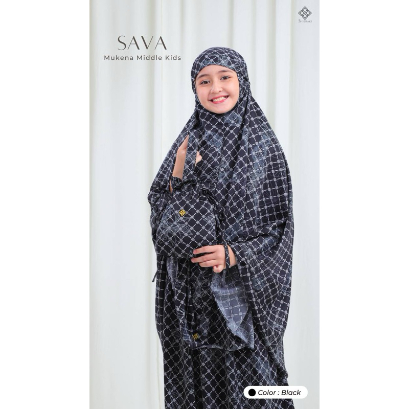 Shieraki Sava Mukena Kids Silk Printing Exclusive by Shieraki