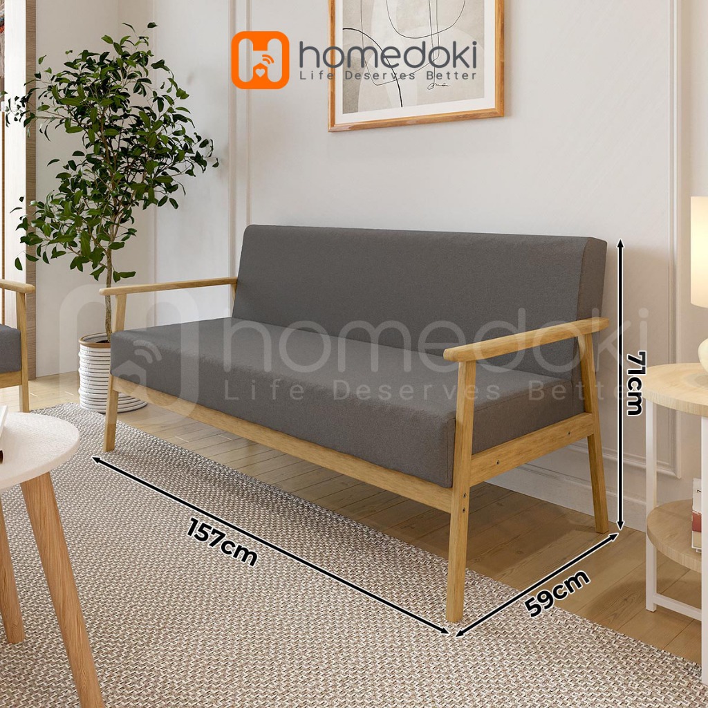 Homedoki Sofa Untuk 2 Orang/ Sofa Minimalis Modern / Sofa Kain Nordik/ Ruang Tamu Apartemen Kecil So