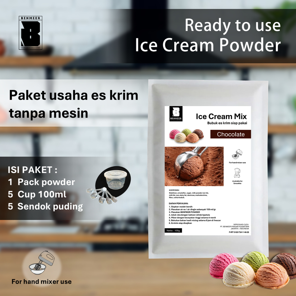 

Paket usaha Ice Cream rumahan - Powder Ice Cream Manual Chocolate