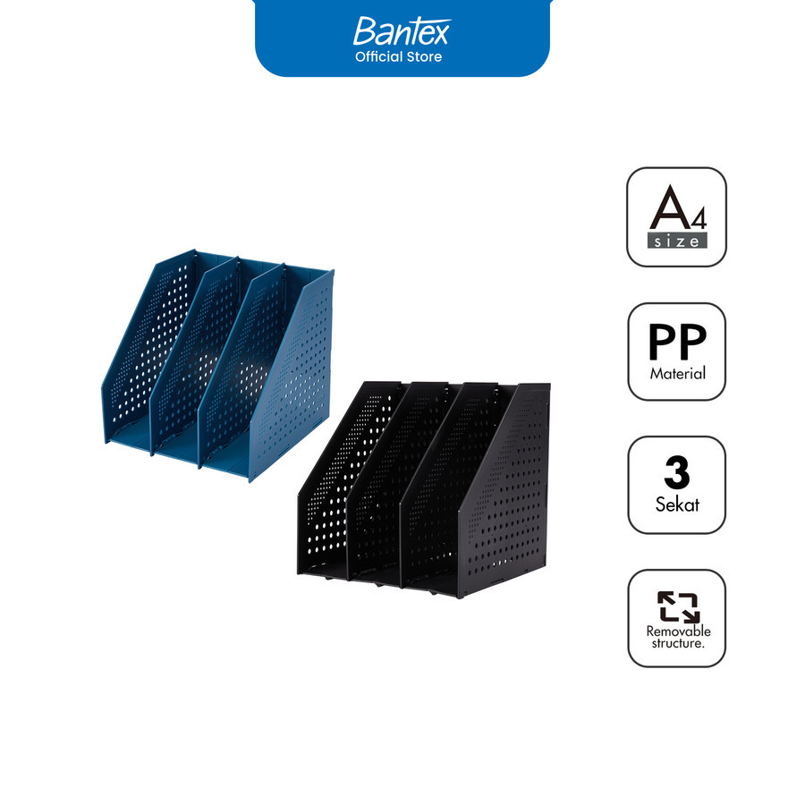 

Bantex Magazine Holder / File Tray / Rak Buku Majalah Bahan PP Dapat Dilipat | 3 Sekat # BJ7693