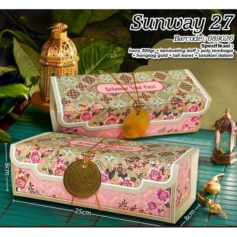 

Box Lebaran Sunway 27 Pink Hijau (25x8x8cm)4 pcs