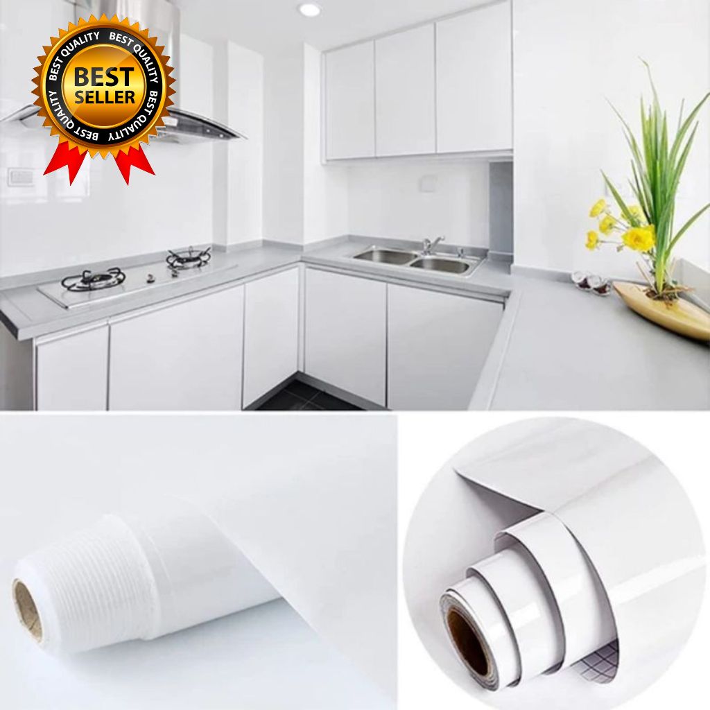 Stiker Putih Polos Glossy Ekonomis - Wallpaper Glossy Putih Polos - Stiker Akuarium - Wallpaper Kulk